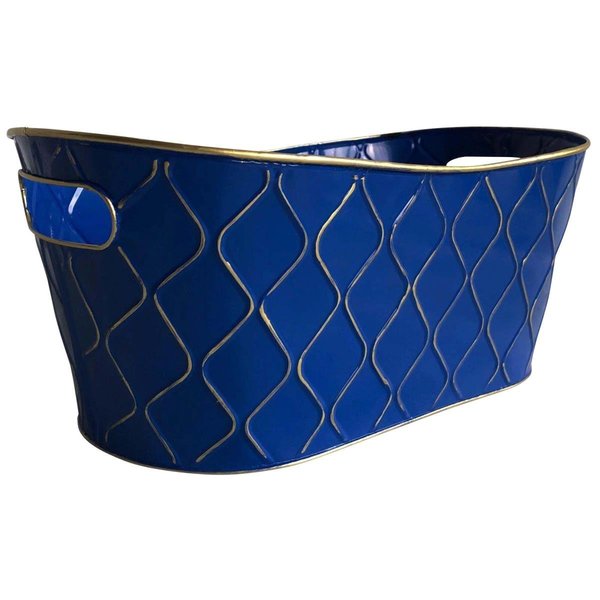 Wald Imports 2354-D6 13 in. Royal Blue Metal Planter 2354/D6